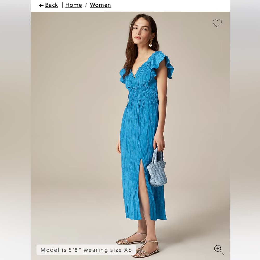 J.Crew NWT Vibrant Blue Ruffle Detail Dress
